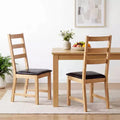 Costway Dining Chairs Set of 2/4 with Hollowed Backrest, Padded Seat, Rubber Wood Legs Natural & Black