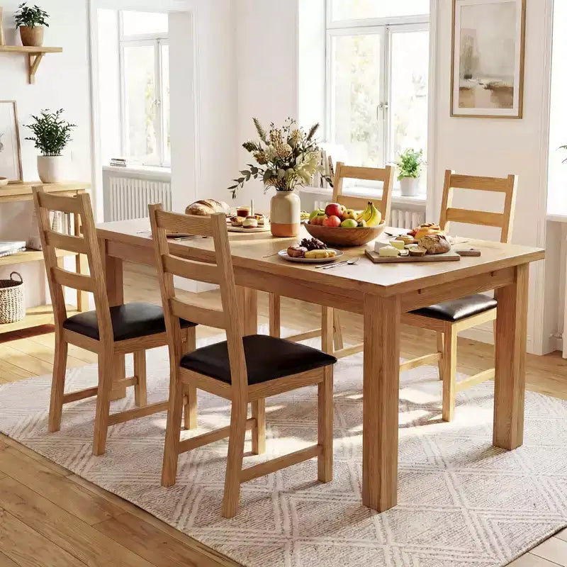 Costway Dining Chairs Set of 2/4 with Hollowed Backrest, Padded Seat, Rubber Wood Legs Natural & Black