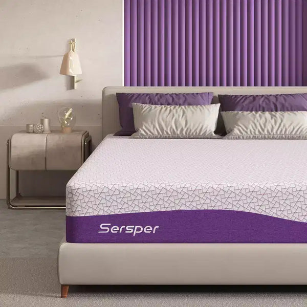 Sersper 10 Rayon from Bamboo Charcoal Cooling Gel Memory Foam Mattress - Compatible with Platform Bed, Box Spring, or Slat Base
