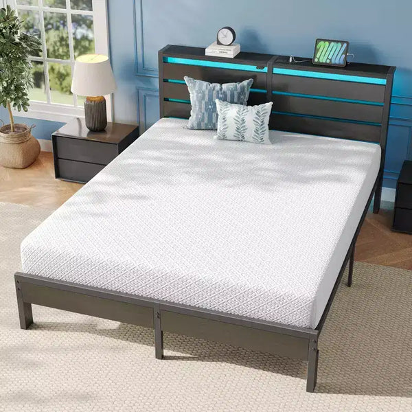 Greenstell 10 Inch Mattress, Cooling Gel Memory Foam Mattress, 2-Layer Bamboo Charcoal & Support Foam for Sleep Comfort