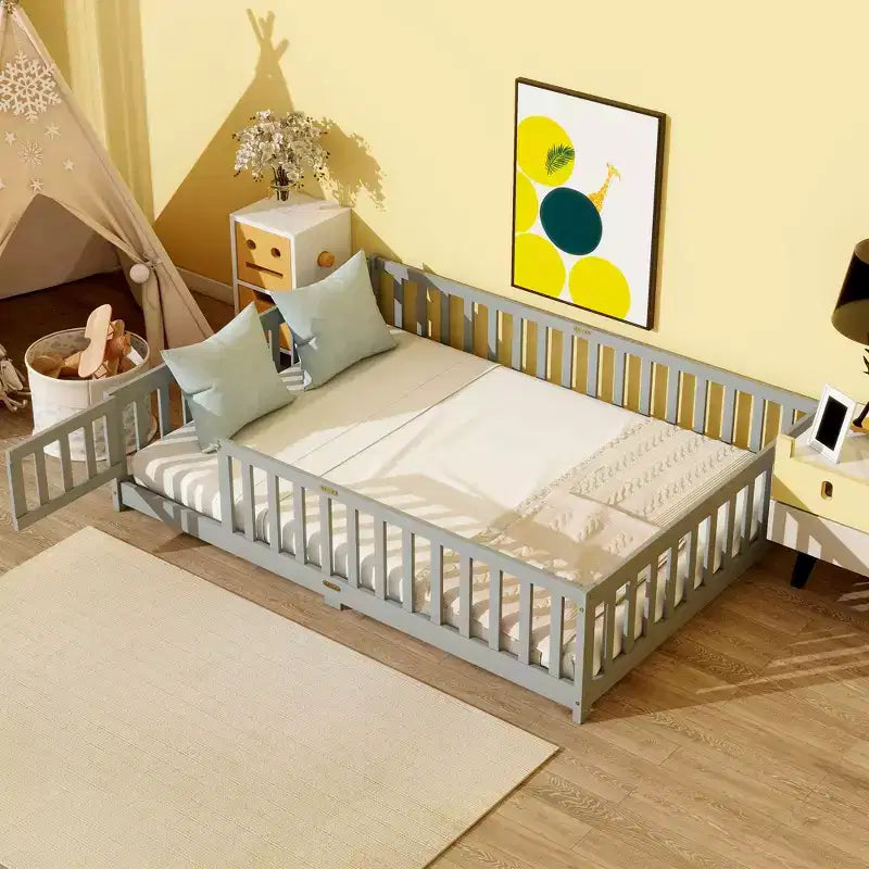 MAYEERTY King Bed Frame Noise-Free Design No Box Spring Needed Heavy-Duty Metal