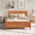 FAMYYT Queen Size Wood Platform Bed With Headboard, Easy Assembly, Oak