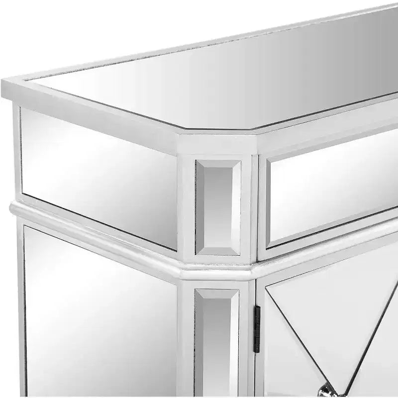 Karl Home 27.56 Inch One Drawer Two Door Mirrored Dresser