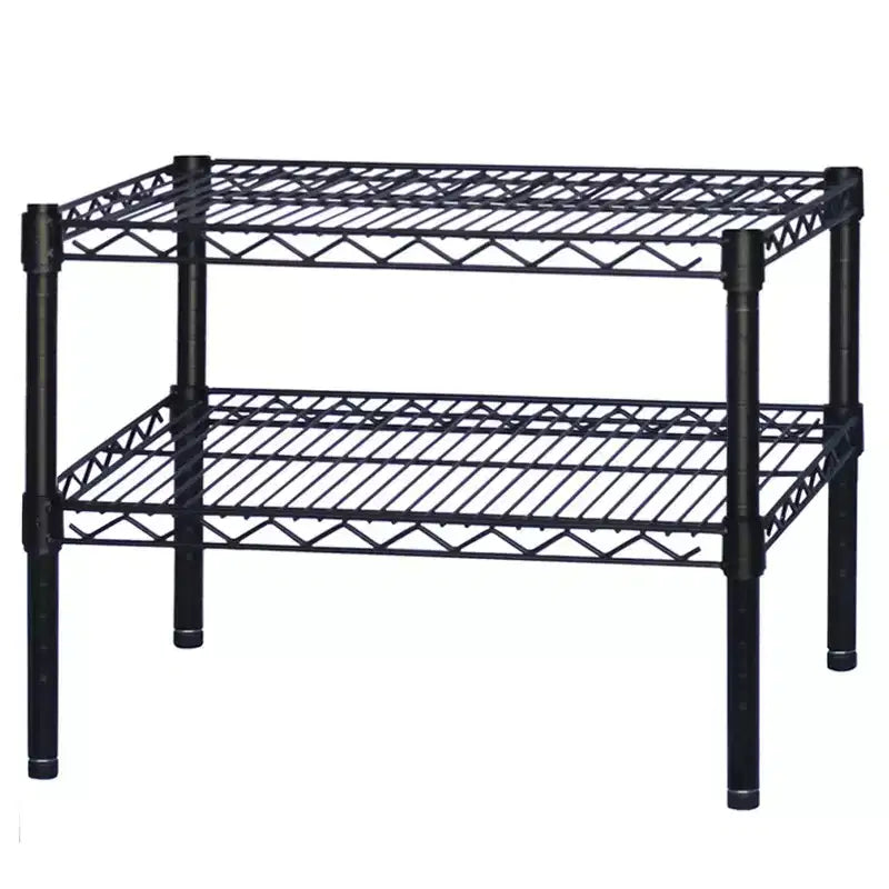 12d x 14h Black Wire Shelving w/ 2 Shelves
