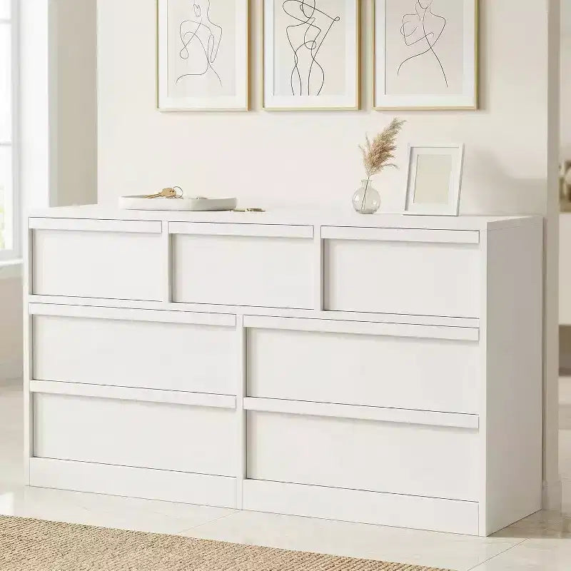 GustoWave 6-Drawer Storage Dresser With Waterproof Top, Natural Oak Finish, For Bedroom Or Entryway