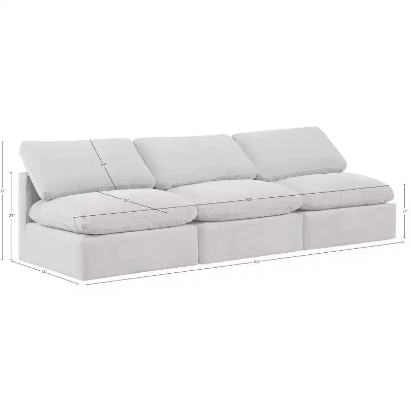 Meridian Furniture Indulge Cream Velvet Modular Sofa