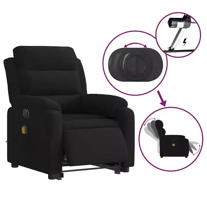vidaXL Stand Up Massage Recliner Chair Dark gray