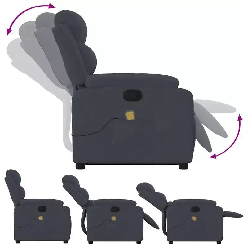vidaXL Stand Up Massage Recliner Chair Dark gray