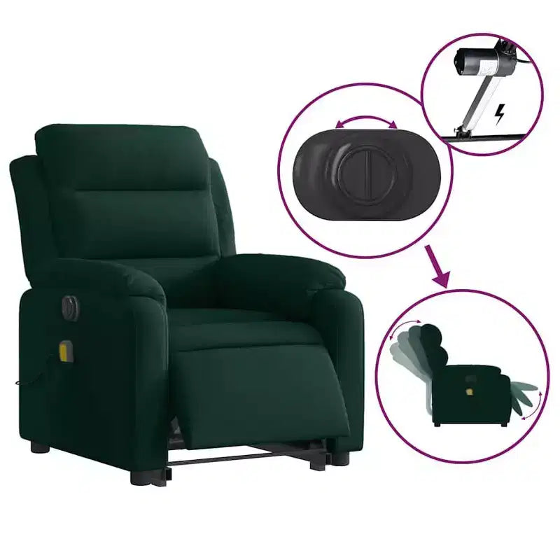 vidaXL Stand Up Massage Recliner Chair Dark gray