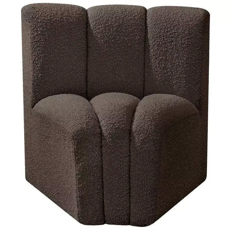 Meridian Furniture Arc Boucle Fabric Curved Corner Chair