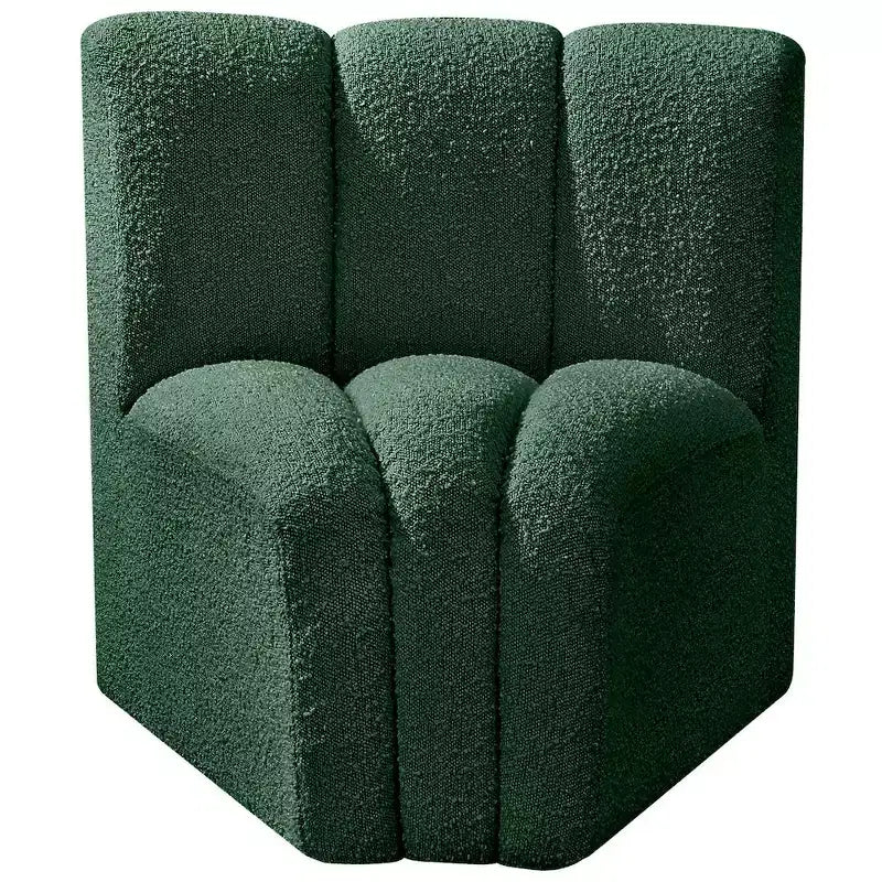 Meridian Furniture Arc Boucle Fabric Curved Corner Chair