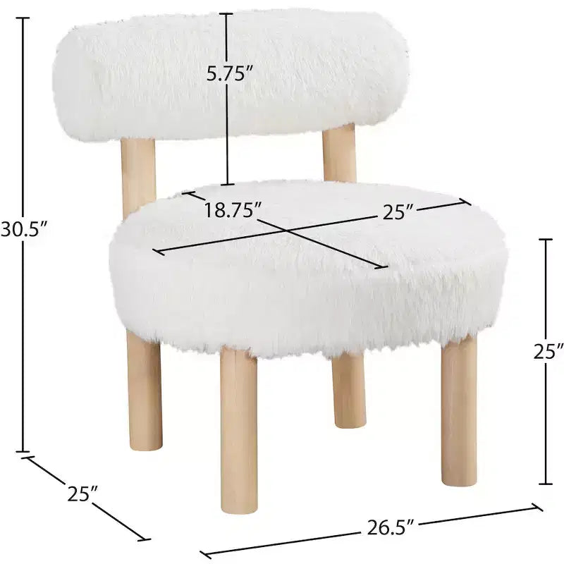 Meridian Furniture Ambre Vegan Shearling Fabric Chair
