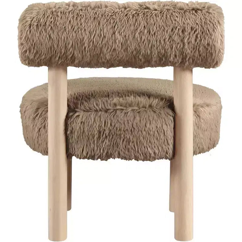 Meridian Furniture Ambre Vegan Shearling Fabric Chair