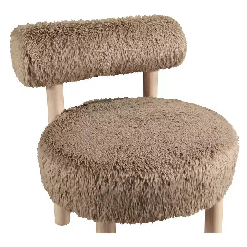 Meridian Furniture Ambre Vegan Shearling Fabric Chair