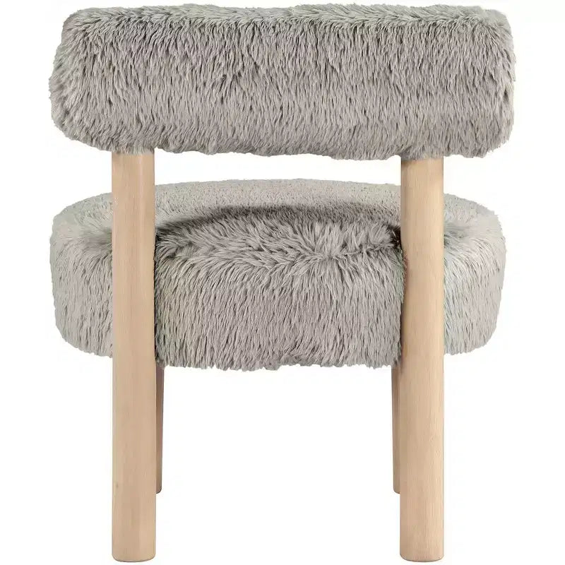 Meridian Furniture Ambre Vegan Shearling Fabric Chair