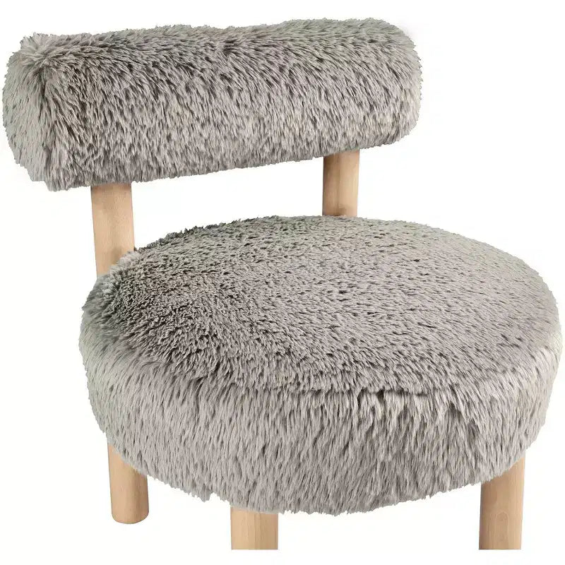 Meridian Furniture Ambre Vegan Shearling Fabric Chair