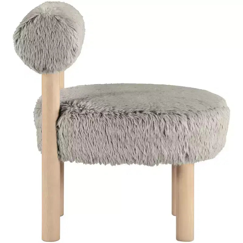 Meridian Furniture Ambre Vegan Shearling Fabric Chair