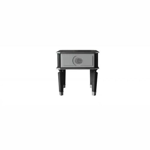HomeRoots 24 Charcoal And Light Gray Manufactured Wood Square End Table