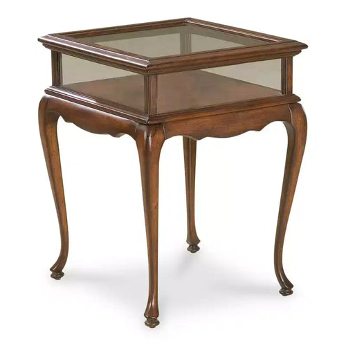 HomeRoots 25 Dark Brown Glass Rectangular End Table